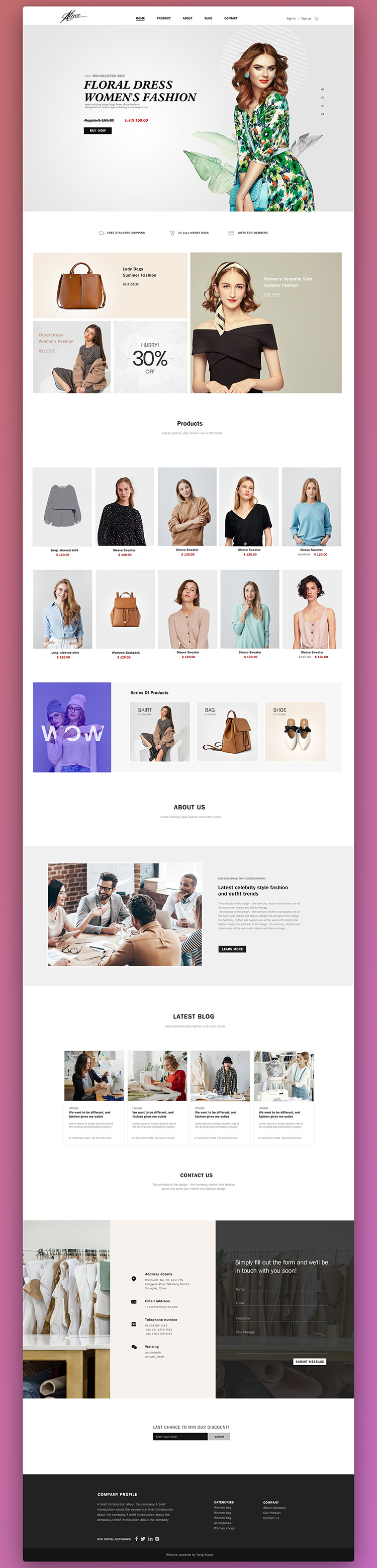 【网页设计】一个外贸独立站首页的网页设计稿